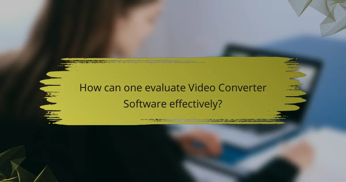 How can one evaluate Video Converter Software effectively?
