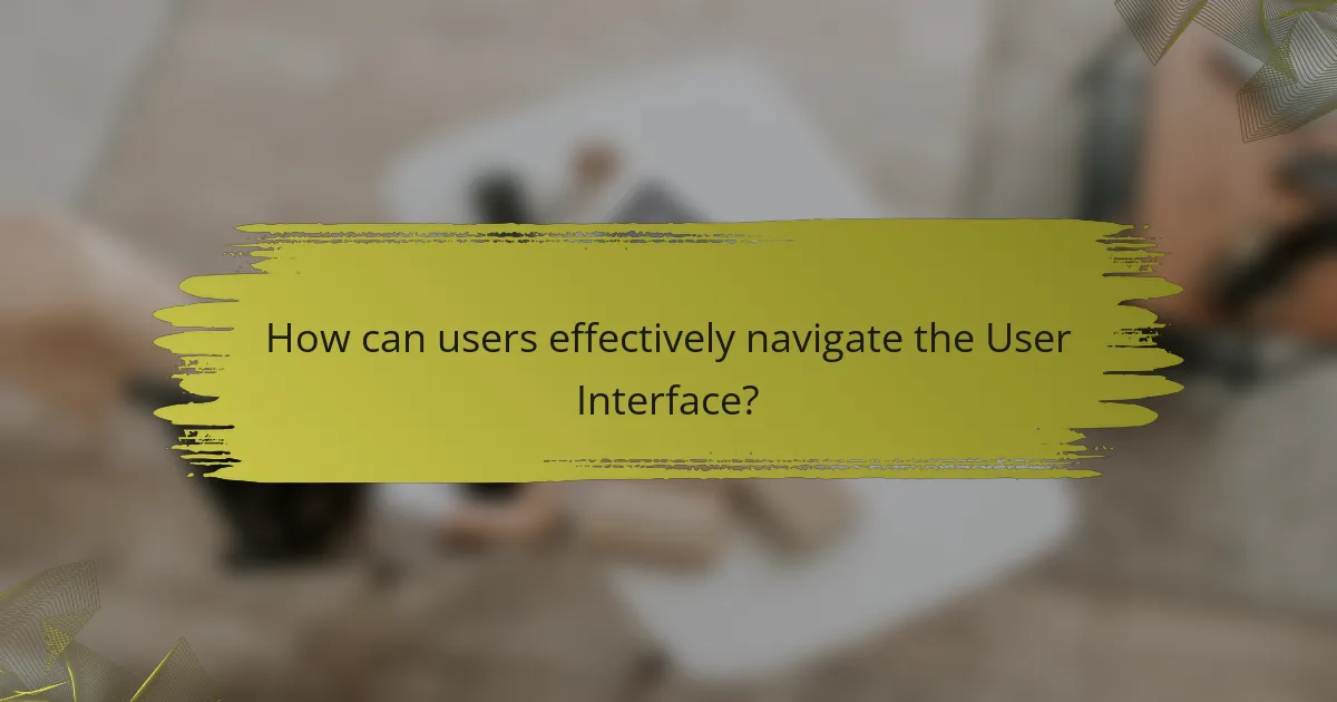 How can users effectively navigate the User Interface?