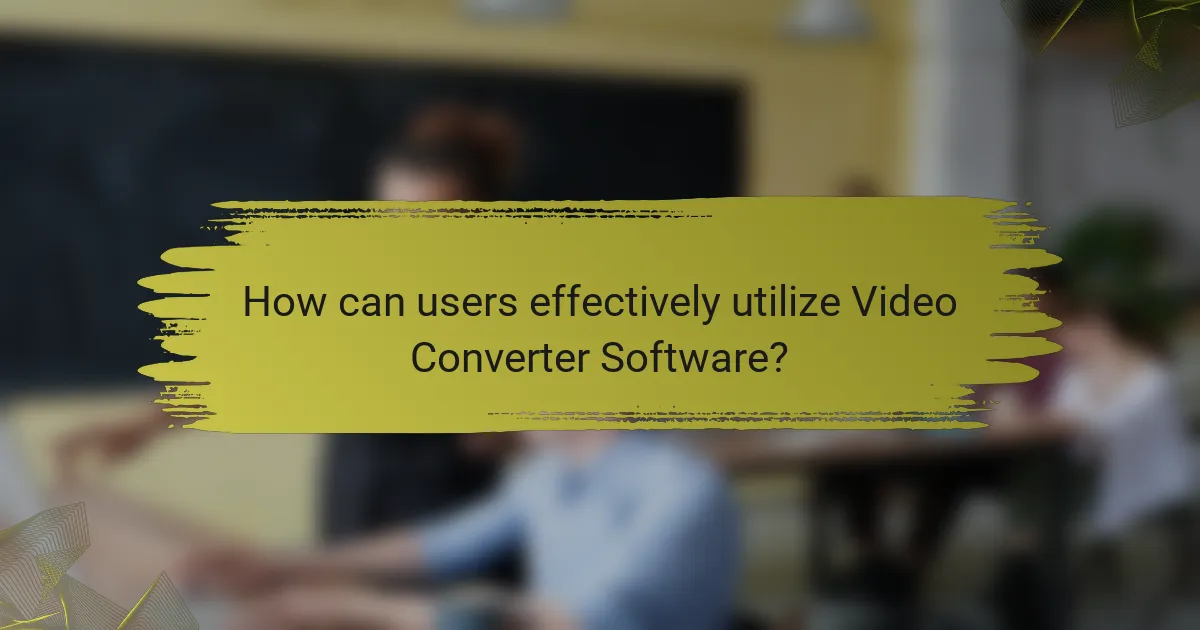 How can users effectively utilize Video Converter Software?