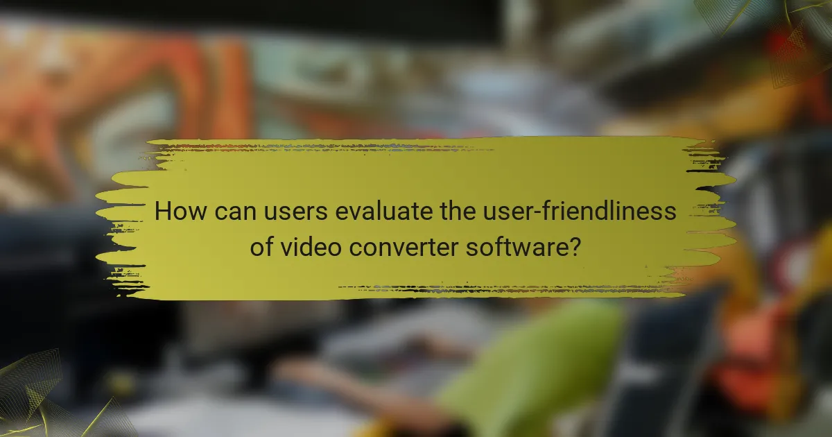 How can users evaluate the user-friendliness of video converter software?