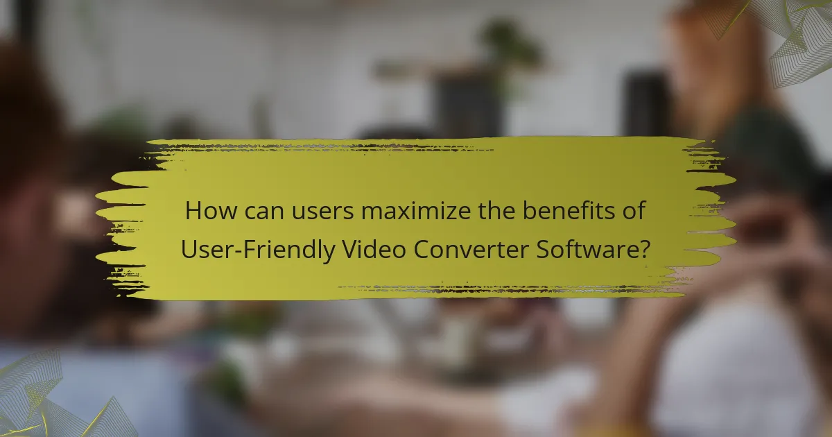 How can users maximize the benefits of User-Friendly Video Converter Software?