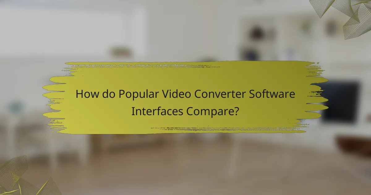 How do Popular Video Converter Software Interfaces Compare?