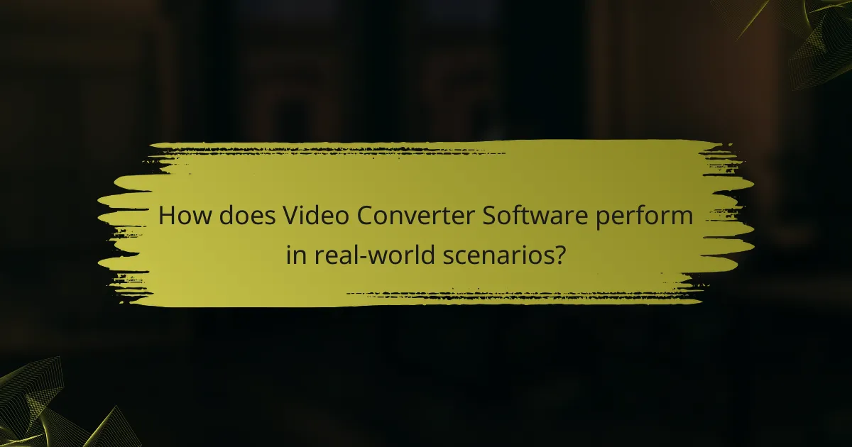 How does Video Converter Software perform in real-world scenarios?