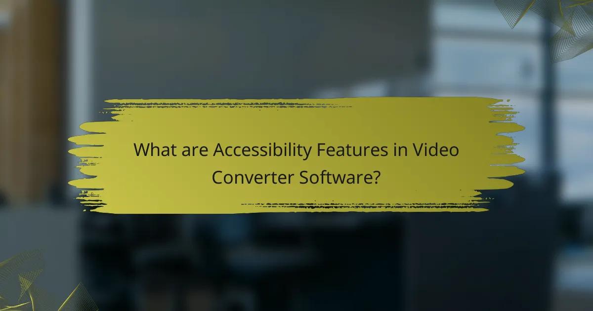 What are Accessibility Features in Video Converter Software?