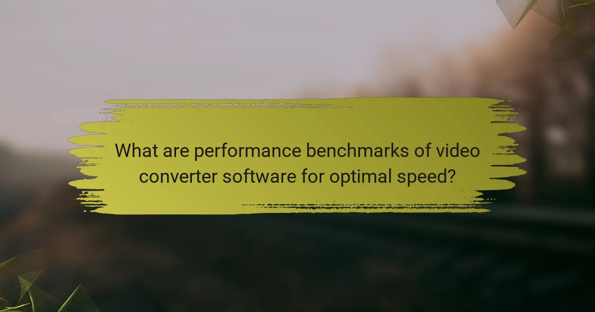 What are performance benchmarks of video converter software for optimal speed?