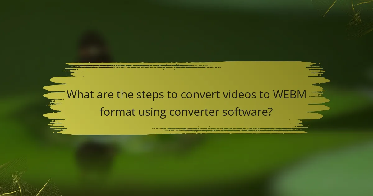 What are the steps to convert videos to WEBM format using converter software?