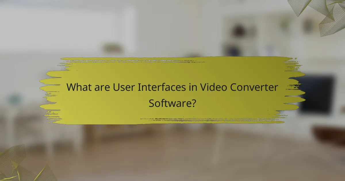 What are User Interfaces in Video Converter Software?