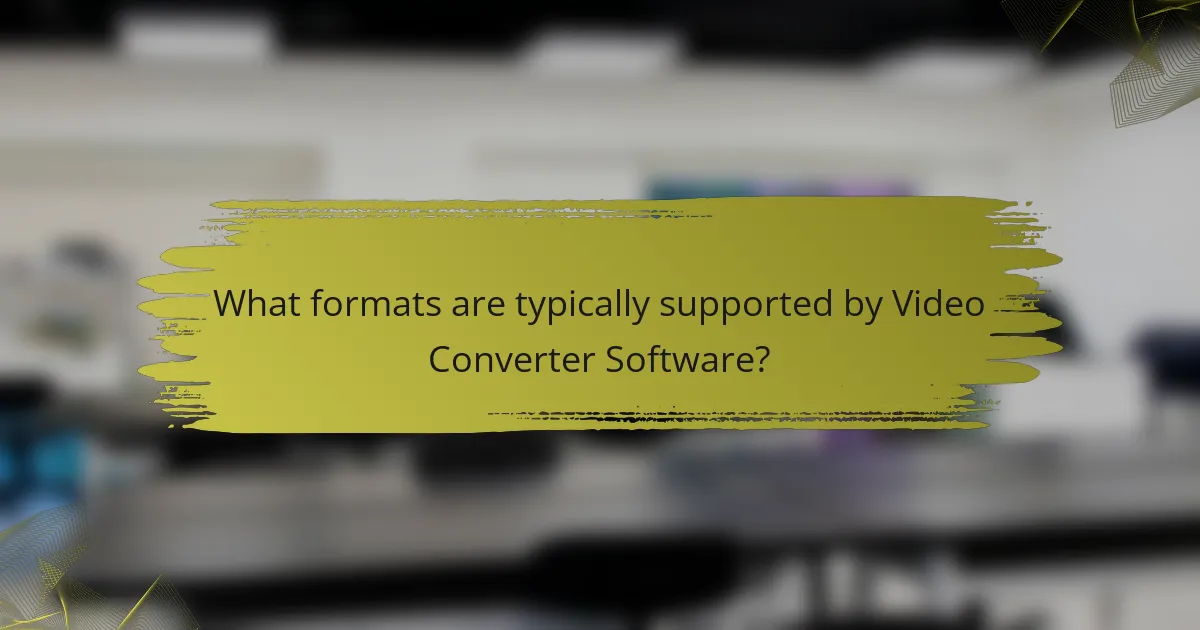 What formats are typically supported by Video Converter Software?