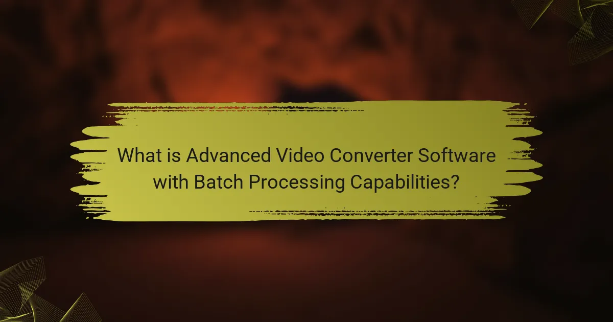 What is Advanced Video Converter Software with Batch Processing Capabilities?