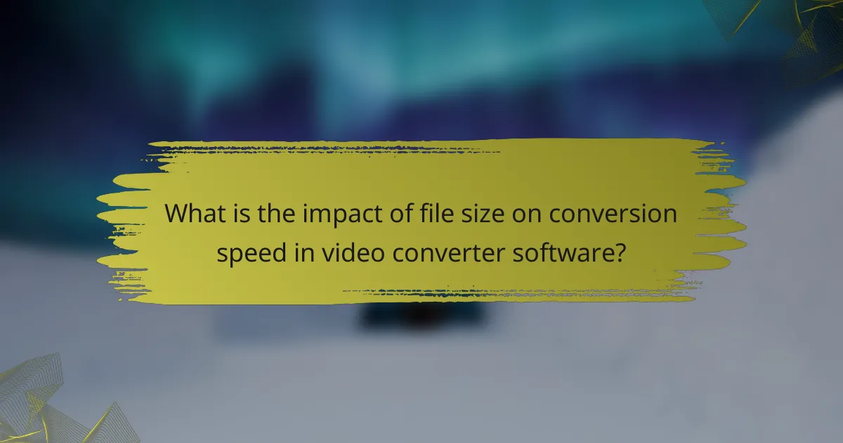 What is the impact of file size on conversion speed in video converter software?