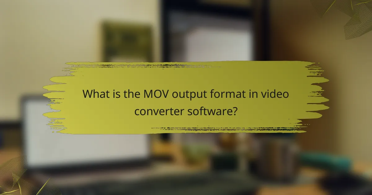 What is the MOV output format in video converter software?