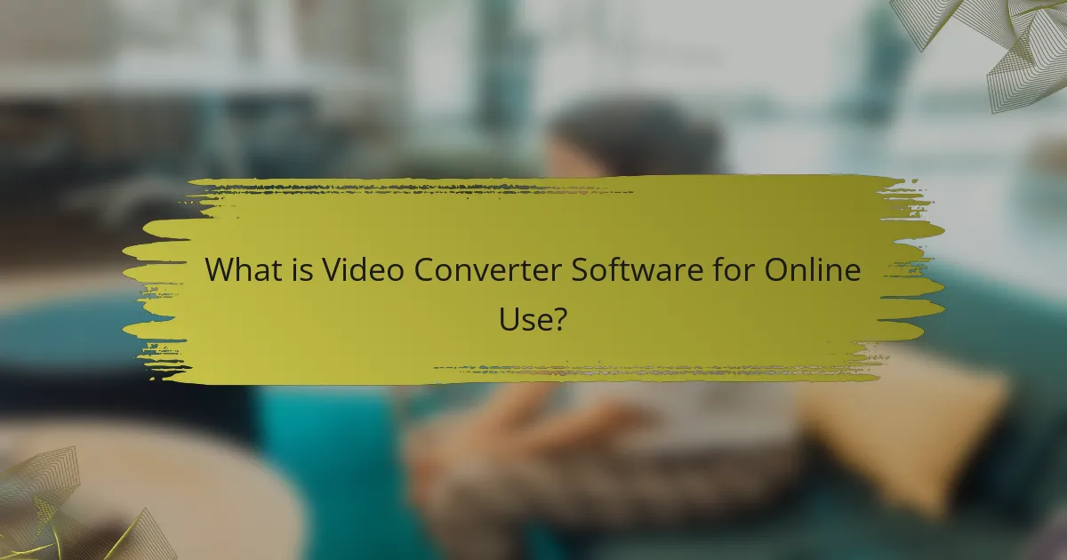 What is Video Converter Software for Online Use?