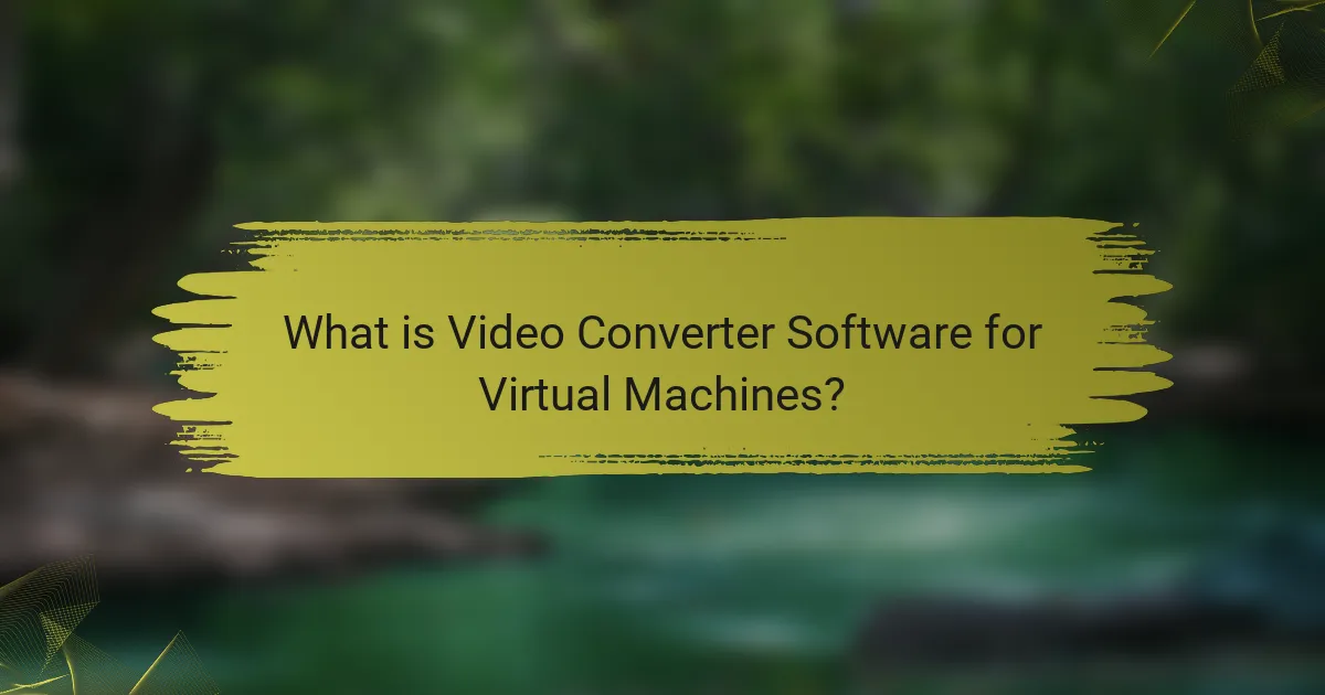 What is Video Converter Software for Virtual Machines?