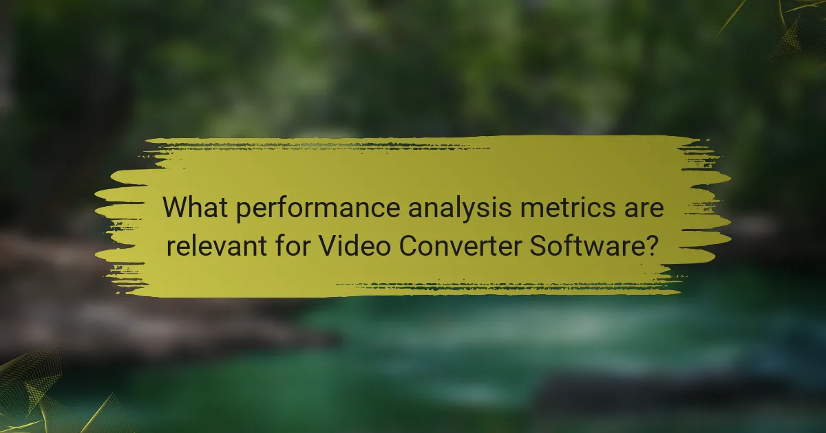 What performance analysis metrics are relevant for Video Converter Software?